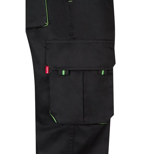 VL HYPNOS. Two-tone multi-pocket twill trousers (200g/m²), in cotton (35%) and polyester (65%)