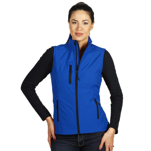 SKIPPER VEST WOMEN, women's softshell bodywarmer, royal blue