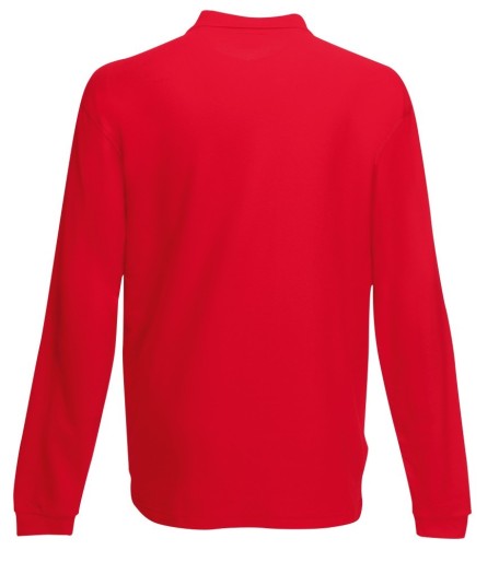 Fruit of the Loom, Premium LS Polo, premium men's long sleeve polo shirt, red, L