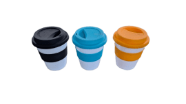 Astoria - Šolja sa silikonskim rukohvatom i poklopcem - plava