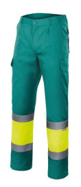 VL ATHENA. Two-tone twill trousers (210g/m²), lined, multi-pocket, in cotton (20%) and polyester (80%)