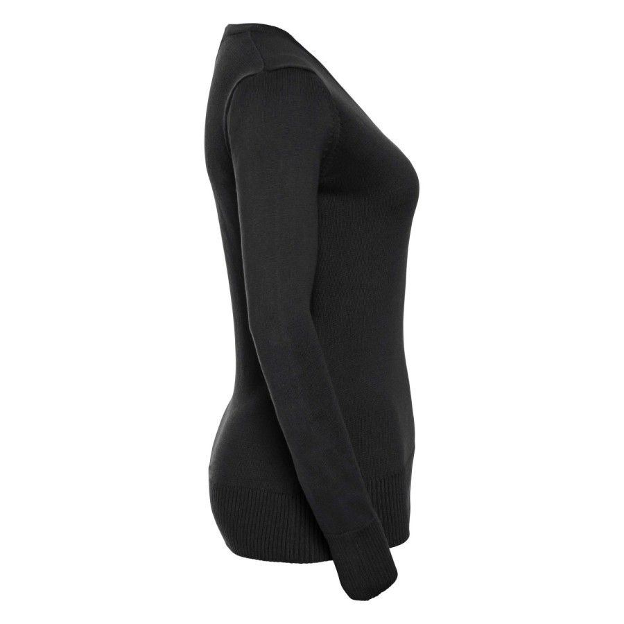 Ženski štrikani džemper na V izrez