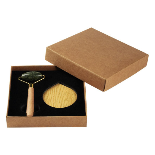 DERMA, face roller and mirror set, 2/1, beige