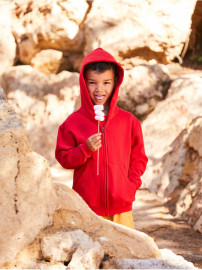 Fruit Of The Loom, Kids Classic Hooded Sweat Jacket, Hoodie & Cibbler Sweatshirt, Red, 9-11