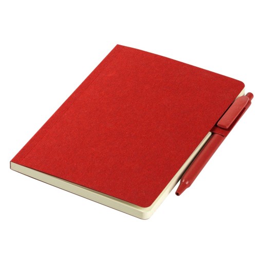 GRAIN, notebook with pen, red