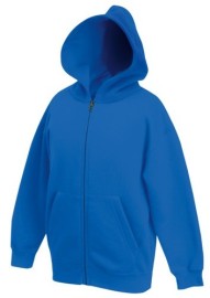 Fruit Of The Loom, Kids Classic Hooded Sweat Jacket, Hooded & Cibbler Sweatshirt, Royal Blue, 7-8