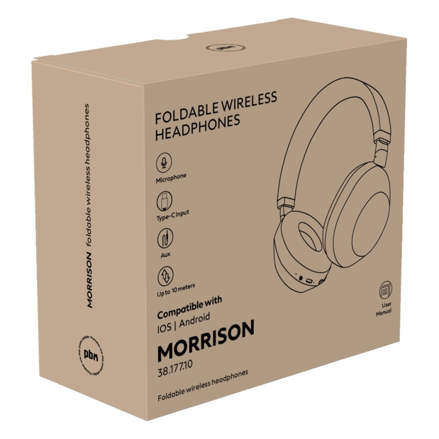 MORRISON, wireless foldable headphones, black