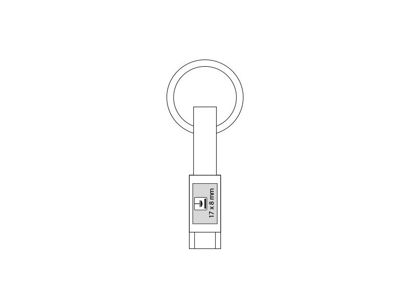 LINK C, usb charging cable 2 in 1, keychain, red