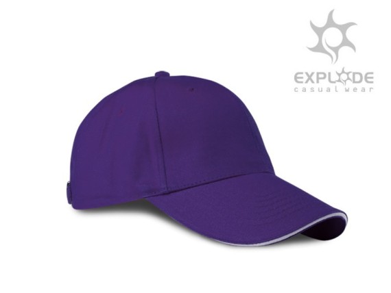 SPRINT, cap, sandwich, 6 panels, 100% cotton, purple