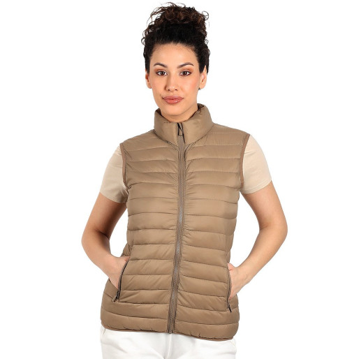 LIBERTY VEST WOMEN, light padded bodywarmer, light brown