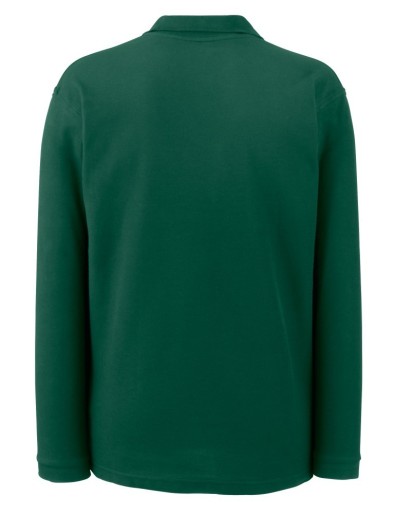 Fruit of the Loom, Premium LS Polo, premium men's long sleeve polo shirt, dark green, 3XL