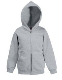 Fruit Of The Loom, Kids Classic Hooded Sweat Jacket, Hooded & Cibbler Sweatshirt, Ash Gray, 5-6