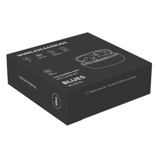 BLUES, wireless stereo earbuds, black