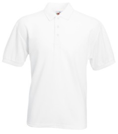 Fruit of the Loom, 65/35, polo shirt for men, white, M