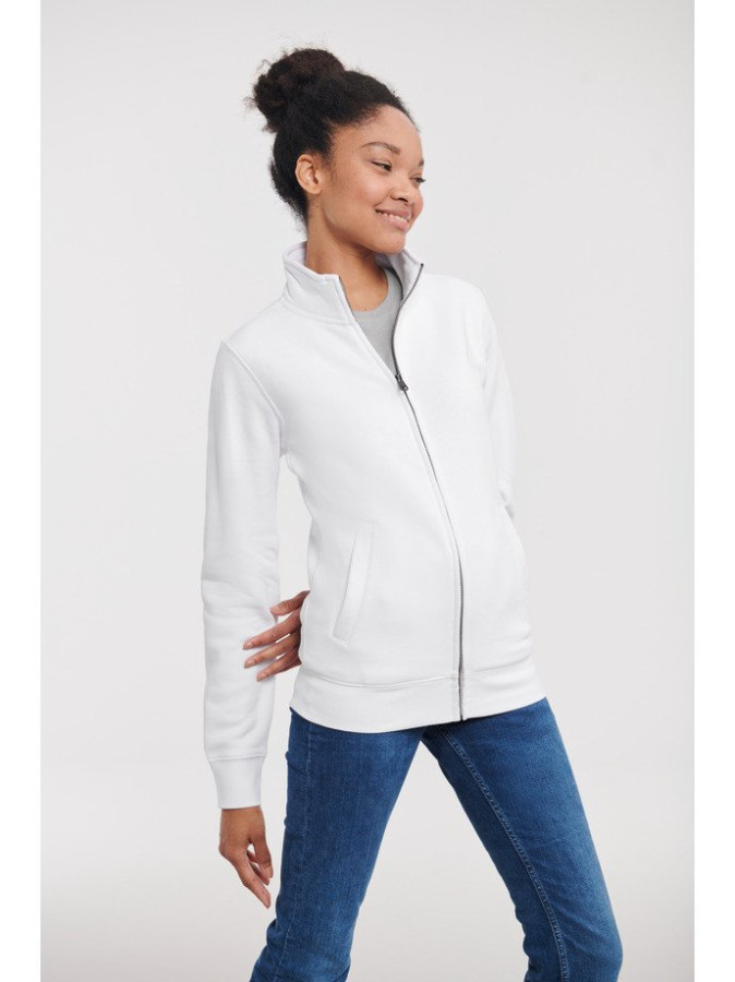 RUSSELL Ladies' Authentic Zip Up Sweatshirt, white, XS