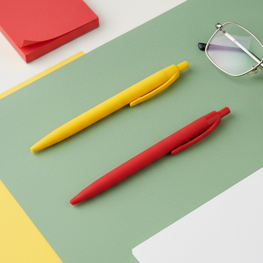 AMIGA SOFT, plastic ball pen, yellow