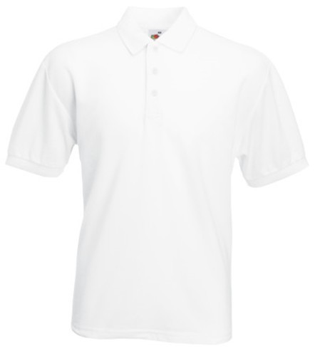 Fruit of the Loom, 65/35, polo shirt for men, white, 4XL