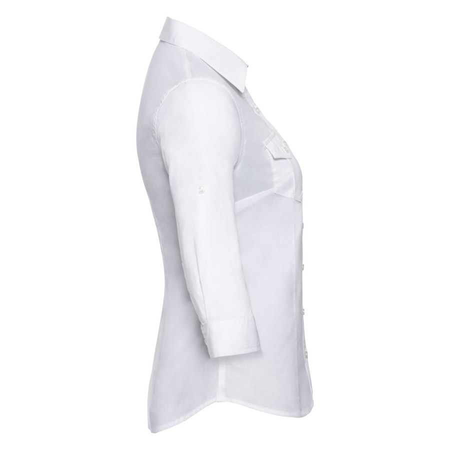 RUSSELL women's shirt with sleeves rolled up ROLL SLEEVE TWILL