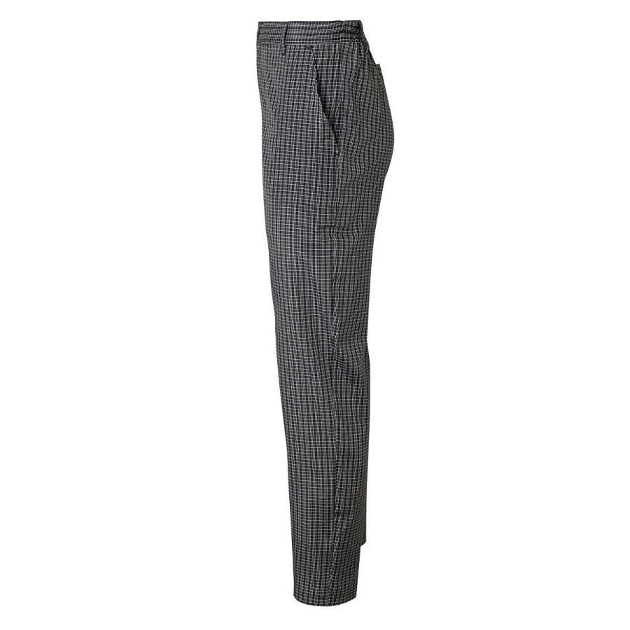 BEKU, Lagane karirane šef kuvarske pantalone sa više džepova,80% poliester 20% pamuk ,105 gr, crna, L