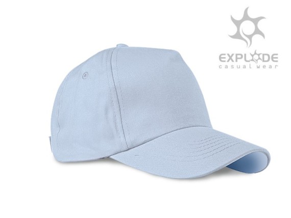 DEBBI, cap, 5 panels, 100% cotton, light blue