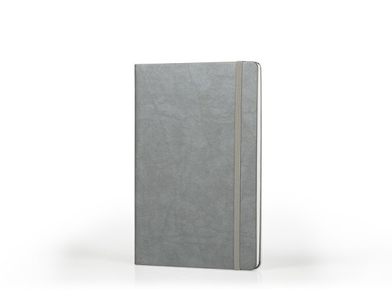 MALPENSA, A5 notes with elastic traka, silver