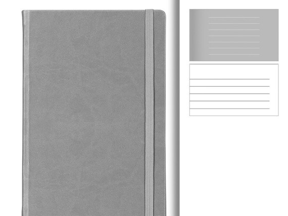 MALPENSA, A5 notes with elastic traka, silver