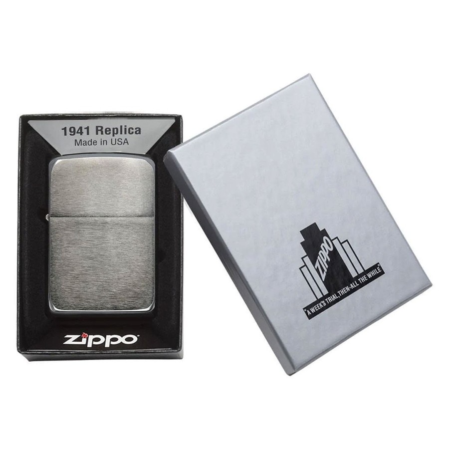ZIPPO 24096, metalni upaljač u poklon kutiji, tamno metalni