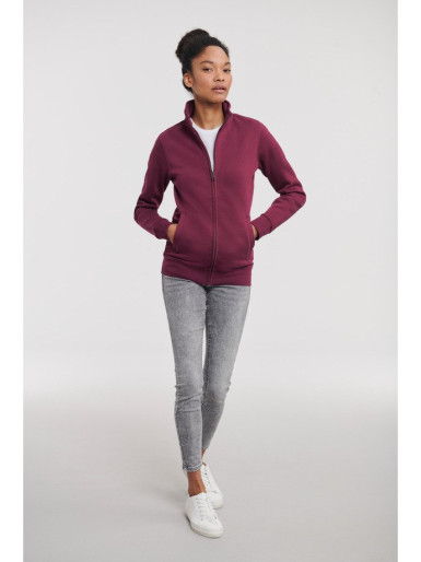 RUSSELL Ladies' Authentic Zip Up Sweatshirt, burgundy, XS