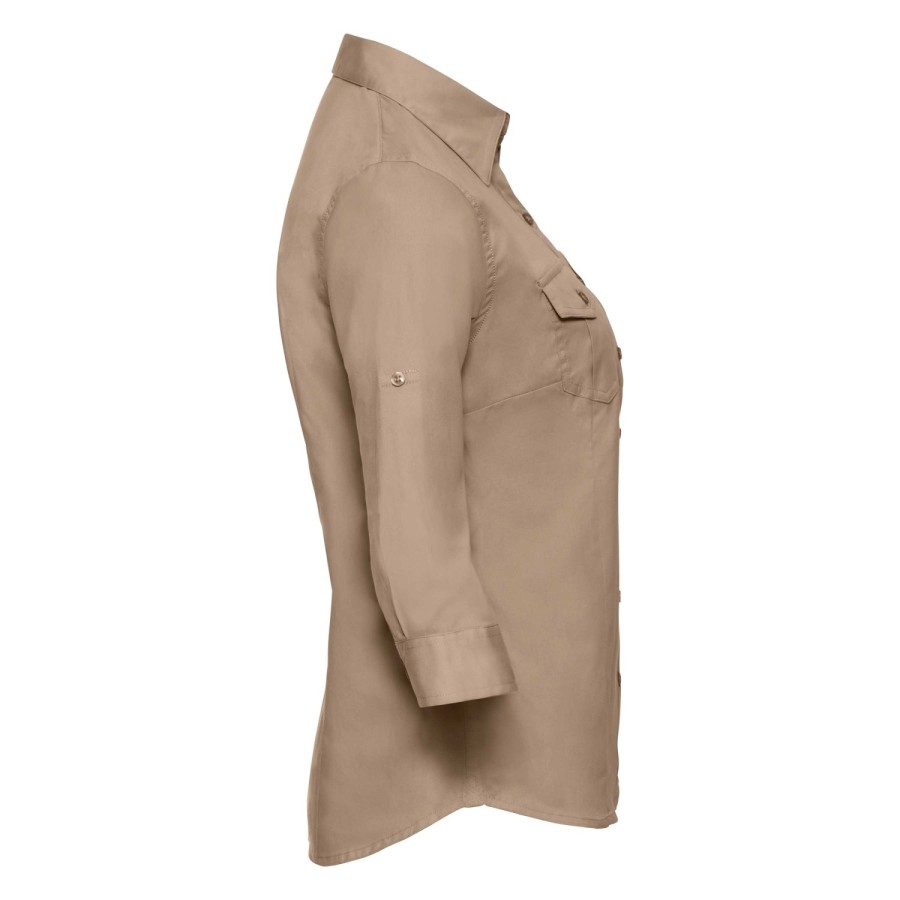 RUSSELL ženska košulja sa rukavima na namotavanje ROLL SLEEVE TWILL