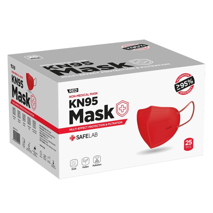 KN95, face mask, red
