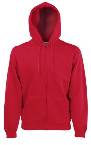 Fruit of the Loom, Classic Hooded Sweat Jacket, men's hooded sweatshirt, red, M