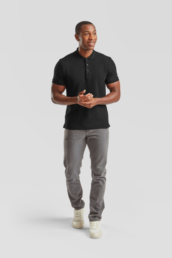 Fruit of the Loom, 65/35, polo shirt for men, black, 2XL