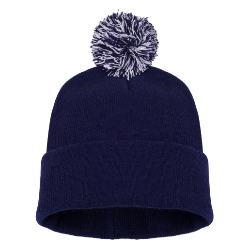 POM POM, winter cap with pom pom, blue