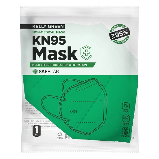 KN95, face mask, kelly green