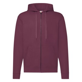Fruit of the Loom, Classic Hooded Sweat Jacket, unisex duks sa kapuljačom i cibzarom,burgundi , S