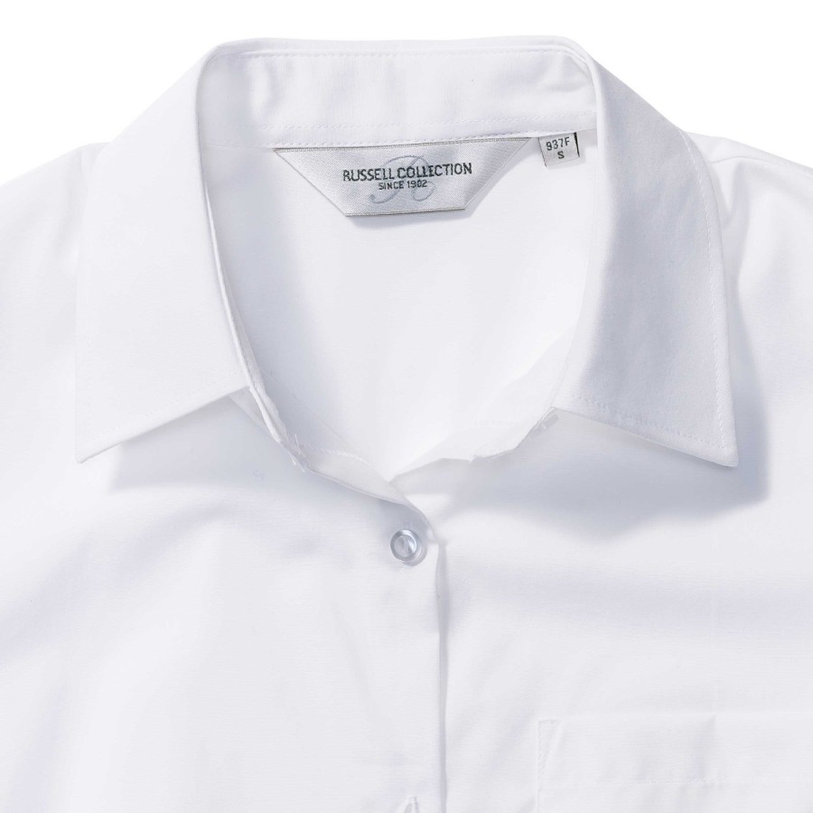 RUSSELL women's short sleeve shirt PURE COTTON POPLIN