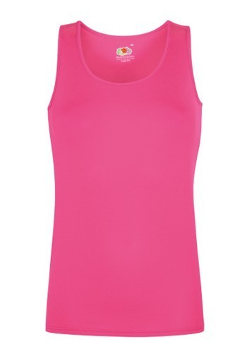 Fruit of the Loom, Ladies Performance Vest, Sports Athletic T-Shirt for Women, Fuchsia,, XL