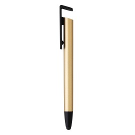 HALTER, plastic touch pen with mobile phone holder, gold