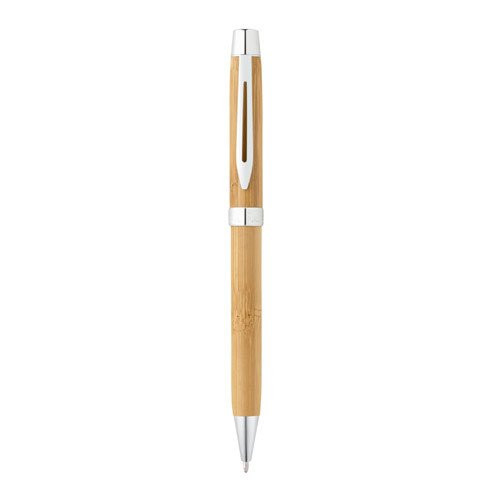 BAHIA II. Bamboo ballpoint pen with clip and twist mechanism