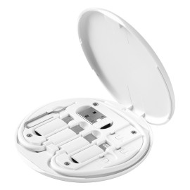 STOCK, kabl i adapteri u plastičnoj kutiji, držač za telefon, bela