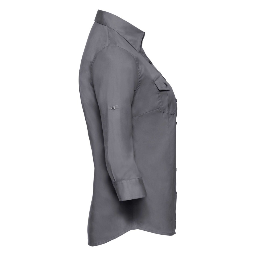 RUSSELL women's shirt with sleeves rolled up ROLL SLEEVE TWILL