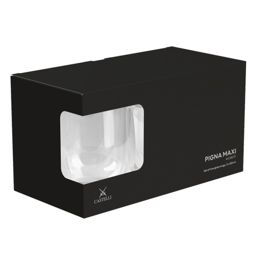 PIGNA MAXI, set od dve staklene šolje sa dvostrukim zidom, 2 x 330 ml
