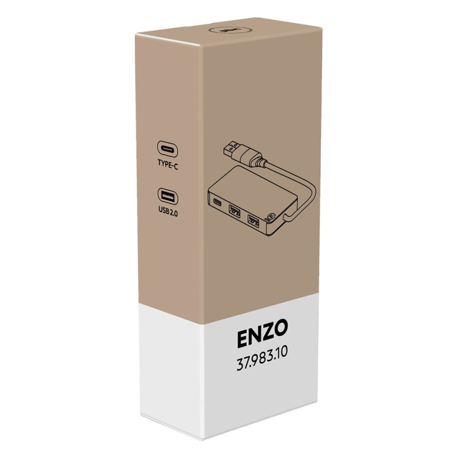 ENZO, usb razdelnik sa 3 ulaza, crni