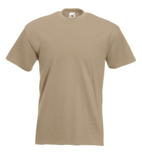 Fruit of the Loom, Super Premium, men's cotton T-shirt, khaki color, M