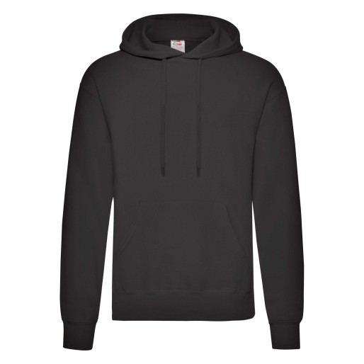 Fruit of the Loom, Classic Hooded Sweat, Men's Hooded Hoodie, Black, XL