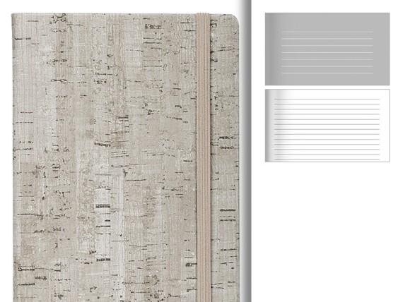 MERLOT, notebooks with elastic band, 14.4 x 21.4 cm, beige