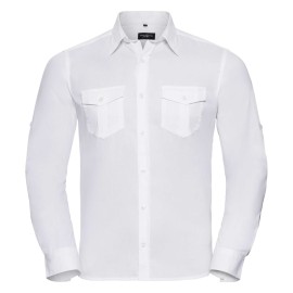 RUSSELL men's shirt with sleeves rolled up ROLL SLEEVE TWILL