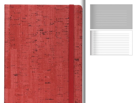 MERLOT, notes sa elastičnom trakom, dimenzija 14.4 x 21.4 cm, crveni