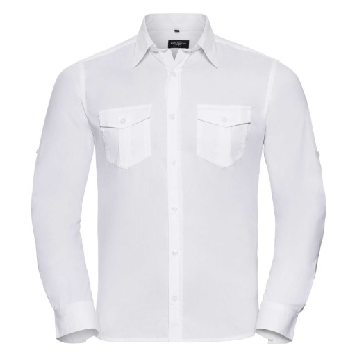 RUSSELL men's shirt with sleeves rolled up ROLL SLEEVE TWILL