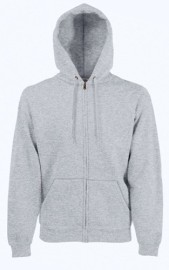 Fruit of the Loom, Classic Hooded Sweat Jacket, unisex duks sa kapuljačom i cibzarom, pepeljasto siva, L